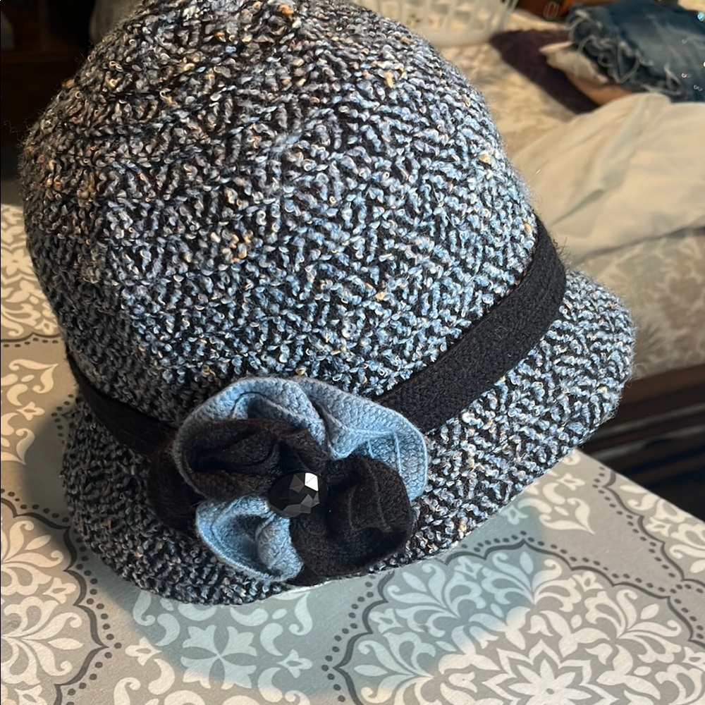 Cynthia Rowley Blue Tweed Hat